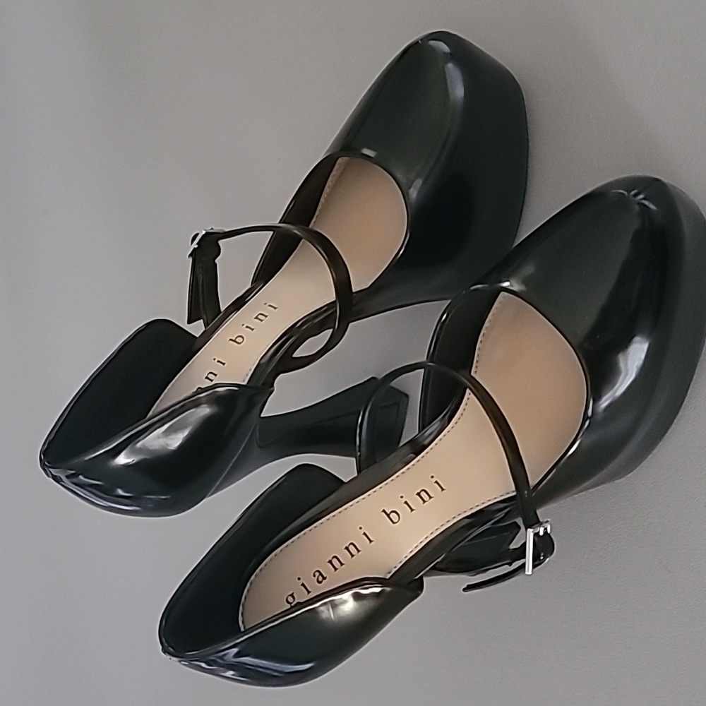 Gianni Bini Quincy Mary Jane Black Platform Pumps Heels Size 7.5M - Picture 5 of 14